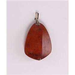 Vintage silver and Baltic amber pendant.  (Size: See