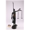 Image 1 : Antique signed bronze Blind Justice Lady lamp,