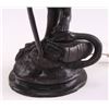 Image 8 : Antique signed bronze Blind Justice Lady lamp,