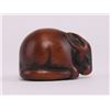Image 3 : 19th Century Japanese wood carving of a rat with black