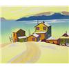 Image 1 : leonard hutchinson rca, osa, cpe, SNOW ON THE BAY., Colour blockprint, signed, titled and number...