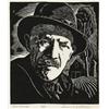 Image 1 : leonard hutchinson rca, osa, cpe, OLD FARMER., Blockprint, signed, titled and numbered in margin...