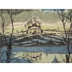 nicholas hornyansky arca, osa, cpe, LOWER FORT GARRY, MANITOBA., Colour aquatint and etching, si...