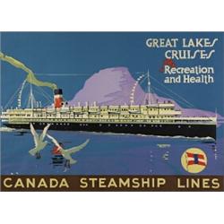 20TH CENTURY CANADIAN SCHOOL, CANADA STEAMSHIP LINES-, GREAT LAKES CRUISES FOR RECREATION AND HE...