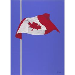 charles pachter, CANADIAN FLAG., Colour serigraph, signed and numbered 25/100., 76.2 x 57.2 cm...