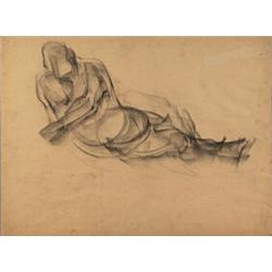 eric friefeld, THREE STUDIES OF BIG GEORGE RATHWELL., Three Charcoal drawings; each titled verso...