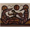 Image 1 : Joshim Kakegamic, CROSSING., Gouache, signed in syllabics; titled and dated 1980, verso backin...