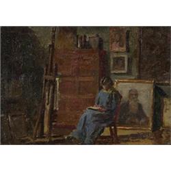 sir edmund wyly grier, prca, posa, A CORNER OF MY DAD'S STUDIO ON LEADER LANE., Oil on panel;...