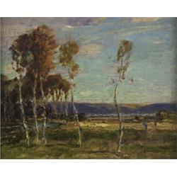 James Henderson, SPRING LANDSCAPE., Oil on panel, signed., 20.3 x 25.3 cm. (8 x 10 in.)., 2,...