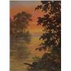 Image 1 : thomas harrison wilkinson osa, SUNSET ON THE RIVER., Oil on board, signed., 25.4 x 19.1 cm (10...