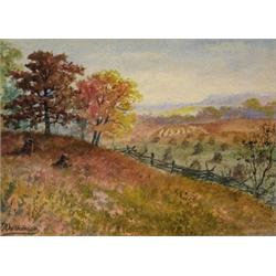 thomas harrison wilkinson osa, AUTUMN, NEAR HAMILTON., Watercolour, signed; titled and dated Dec...