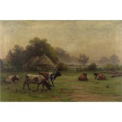 frederick arthur verner, arca, osa, PASTORAL FARM SCENE., Oil on canvas, signed and dated 1902...