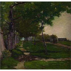 thomas garland greene osa, HAYCART., Oil on canvasboard, signed., 26 x 27.9 cm. (10 1/4 x 11 i...