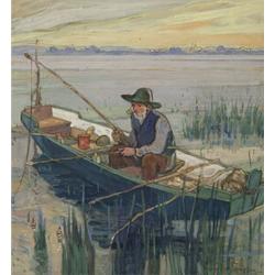 CHARLES Walter SIMPSON rca, DAY'S END., Gouache, signed;, titled label verso., 29.8 x 26.6 c...