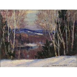 MANLY edward macdonald, rca, osa, WINTER LANDSCAPE., Oil on canvasboard, signed; presentation...