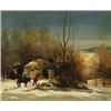 Image 1 : WILLIAM GARNET HAZARD CpE, WINTER ON THE FARM., Oil on canvas, signed., 60.9 x 73.7 cm. (24 x...