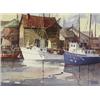 Image 1 : william garnet hazard cpe, FISHING BOATS IN HARBOUR (Double-sided)., Watercolour, signed., Sig...