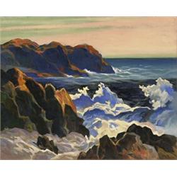 joachim george gauthier, rca, osa, ROCKY SHORE OF LAKE SUPERIOR., Oil on board, signed; titled...