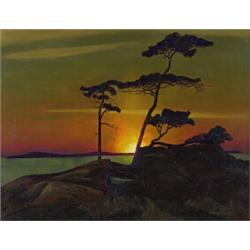 charles fraser comfort, osa, prca, AUGUST SUNRISE, GEORGIAN BAY., Oil on canvas, signed;, ti...