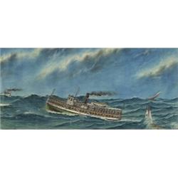 C.I. GIBBONS, JOHN HANLAN., Colour pencil and graphite, signed and dated 1908;, inscribed Jan....