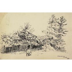 Thomas Garland Greene, SPRINGFIELD., Ink and graphite, signed, titled and, dated July 1899....