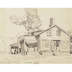 joachim george gauthier rca, osa, COUNTRY STORE NEAR MAPLE., Pencil, signed, titled, dated 1932...