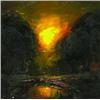 Image 1 : DAVID BIERK, LANDSCAPE., Mixed media on board, signed with initials., 34.3 x 35 cm. (13 1/2 x...
