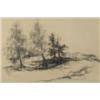 Image 1 : barbara h. howard, CLUMP OF TREES., Charcoal, signed., 31.8 x 48.2 cm. (12 1/2 x 19 in.)., U...