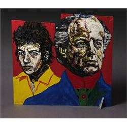 john beRnard boyle, BOB AND WILFRID., Mixed media sculpture and collage, signed., 42.5 x 45.7...