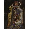 Image 1 : jesus carlos de vilallonga, AMOR Y AUSTRONAUTE., Acrylic on masonite, signed, titled and, date...