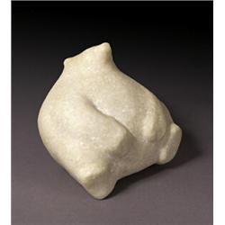 unidentified White quartz carving of a seated polar bear.