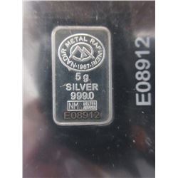 .999 Fine Silver Turkish Mint bar - 5 gram