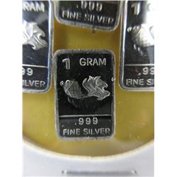 4 x .999 Silver "Koi Fish" bars - 1 gram each