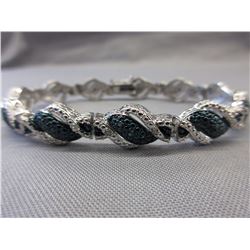 Blue & White Diamond Twist Style Bracelet