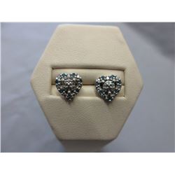 New Blue Diamond heart earrings