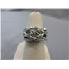 Image 1 : White Diamond weave design ring