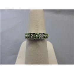 Peridot & Diamond cluster dinner ring