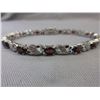 Image 1 : Garnet gemstone & Diamond tennis bracelet