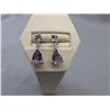 Image 1 : New Purple Amethyst & Diamond dangle earrings