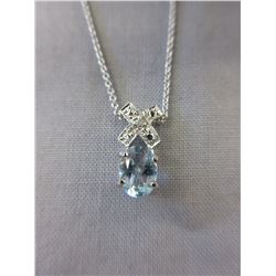 1.6 Blue Topaz & Diamond necklace