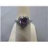Image 1 : Cushion Cut Purple Amethyst & Diamond Dinner Ring