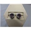 Image 1 : New Purple Amethyst & Diamond Stud Earrings