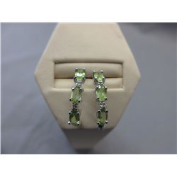 New 1/2 Hoop Peridot & Diamond earrings