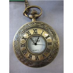 Bronze pocket watch with chain