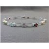 Image 1 : Sterling Silver multi-gemstone bracelet