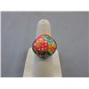 Image 1 : Sterling Silver Enamel & Marcasite Ring