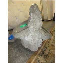 Used concrete basket shaped garden fixture