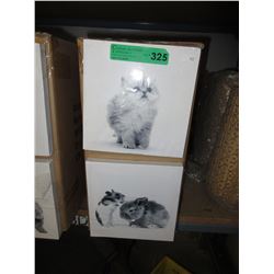 2 Cases of new animal themed canvas wall art