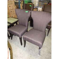 2 New grey fabric upholstered accent chairs
