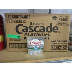 Box of Cascade dishwashing sample packs